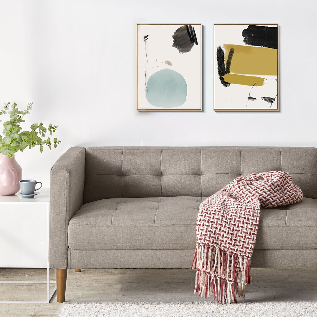 Oatmeal Grey 2-Seater Loveseat L317742