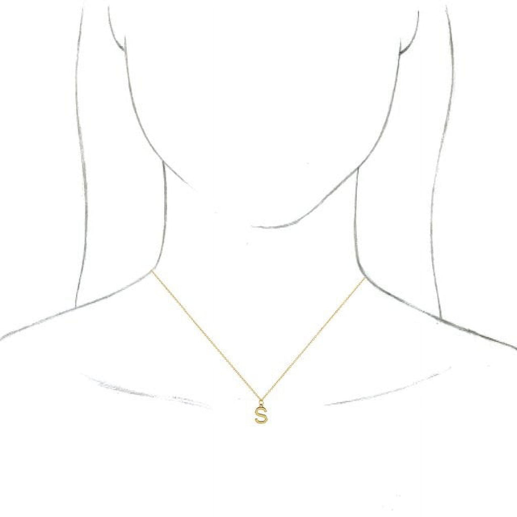 18K Yellow Gold-Plated Sterling Silver Initial S Dangle 18" Necklace F111822