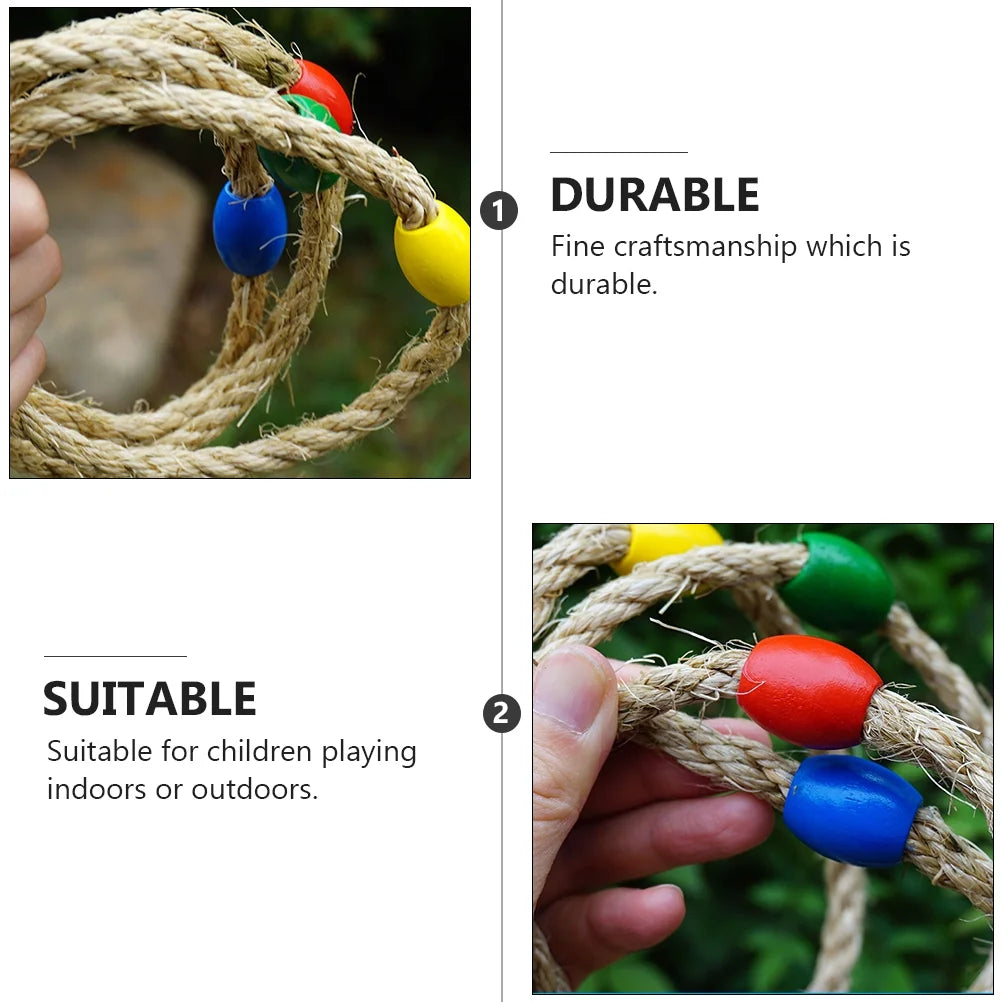 10 PCS Wooden Ring Toss Game Toys W179