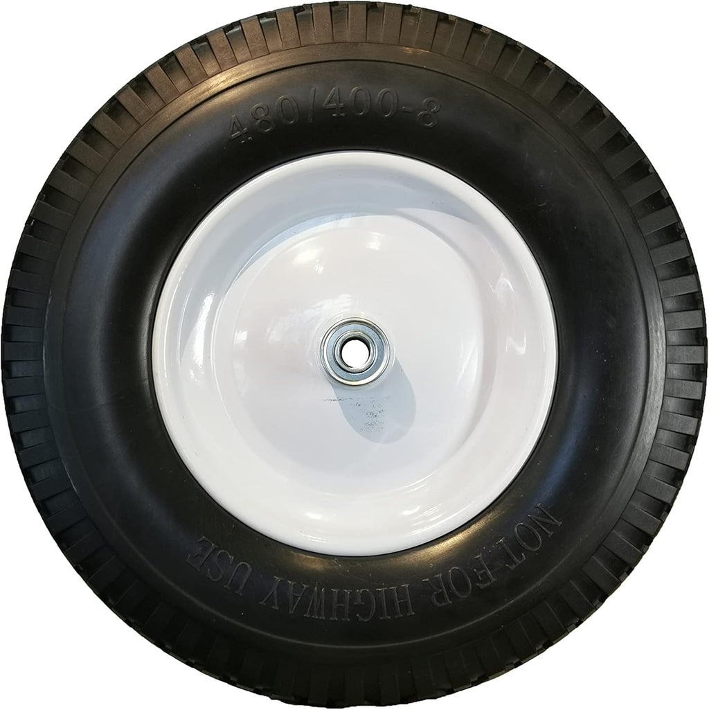 2 Pcs Black Flat Free Tire with Steel Rim for Wheelbarrow/Cart F90111