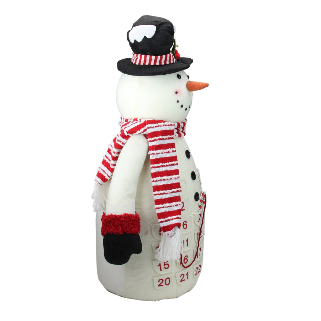 Red and White Plush Snowman Christmas Countdown Tabletop Figure B4802