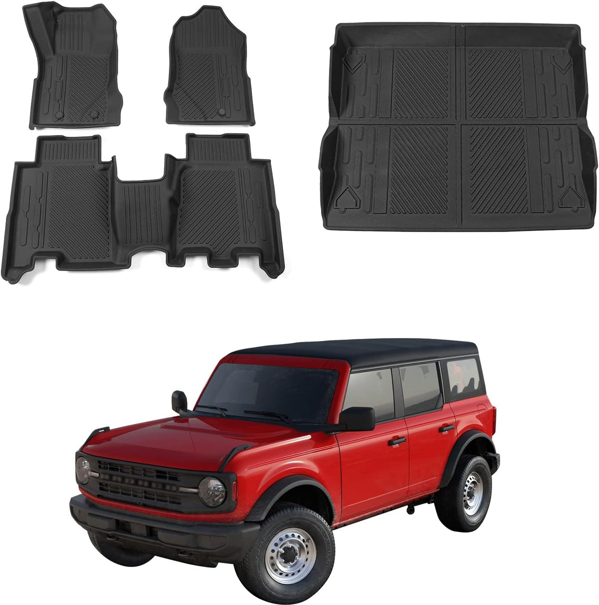 All-Weather TPE Cargo Liners for 2022 Ford Bronco 4 Doors U361