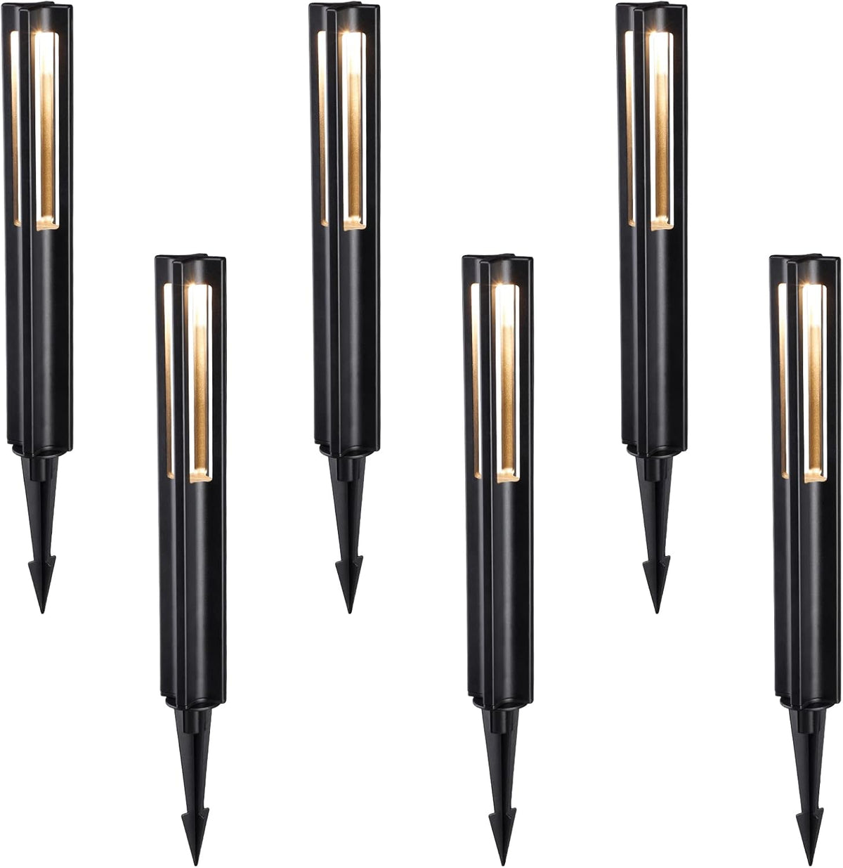 Black 4000K LED Pathway Lights, Pack of 6 J16169