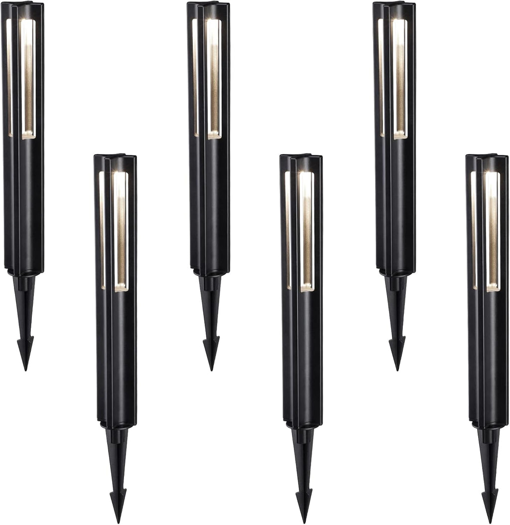 Black 4000K LED Pathway Lights, Pack of 6 J16169