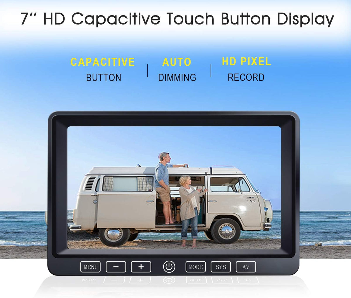 Wireless Backup Camera with 7 Inch DVR Quad Split Monitor, HD 1080P 3 Cameras Back Up System with Recording V8161
