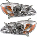 2005-2008 Toyota Corolla Headlight Assembly Driver and Passenger Side with Bulbs A2979