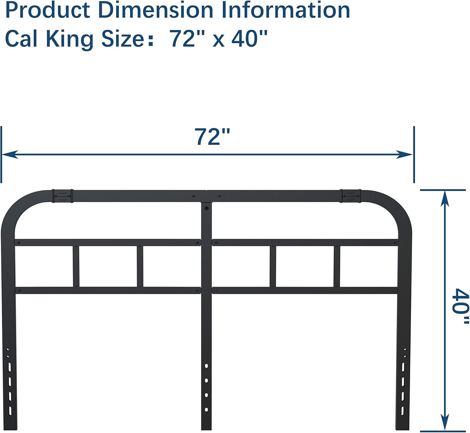 Black Metal California King Bed Headboard Q5338