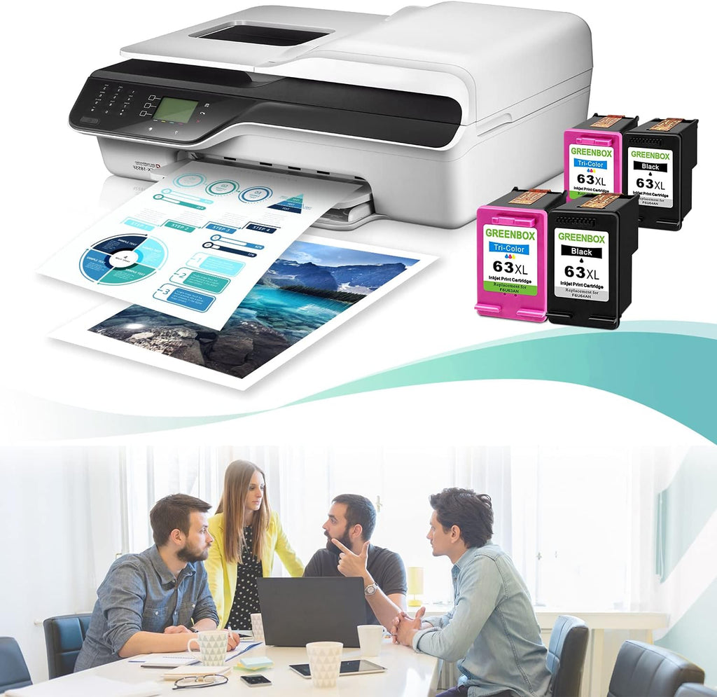 Remanufactured Ink Cartridge 63 for HP Printer (2 Black 2 Tri-Color) T881028