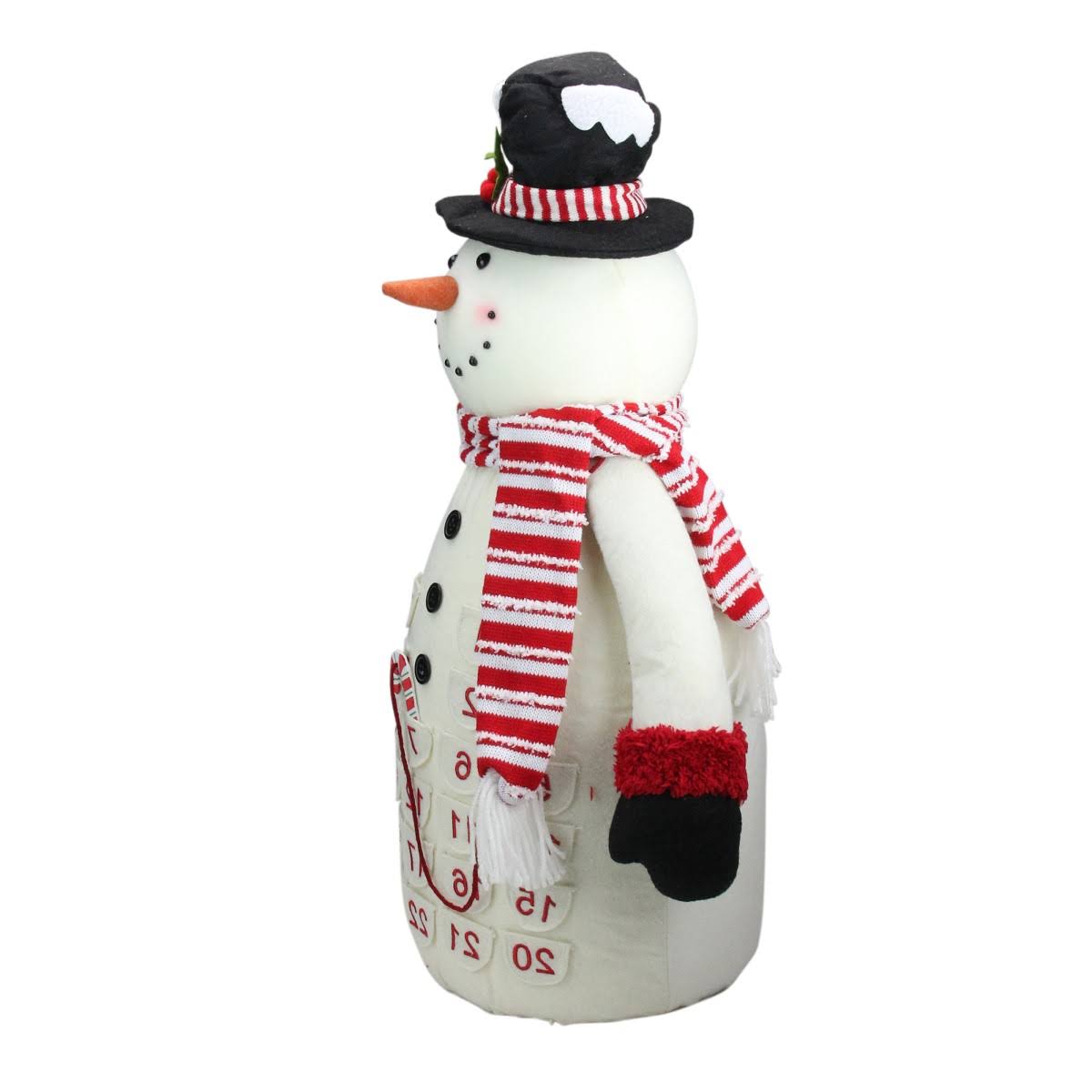 Red and White Plush Snowman Christmas Countdown Tabletop Figure B4802