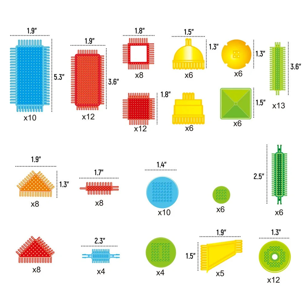 150pcs Bristle Shape 3D Building Blocks Toy Set S3451