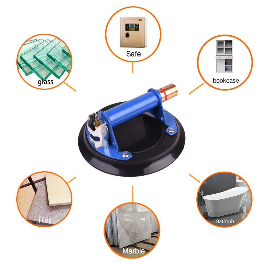 8 Glass Suction Cup Vacuum Glass Lifter with Metal Handle and Brass Pump B8759