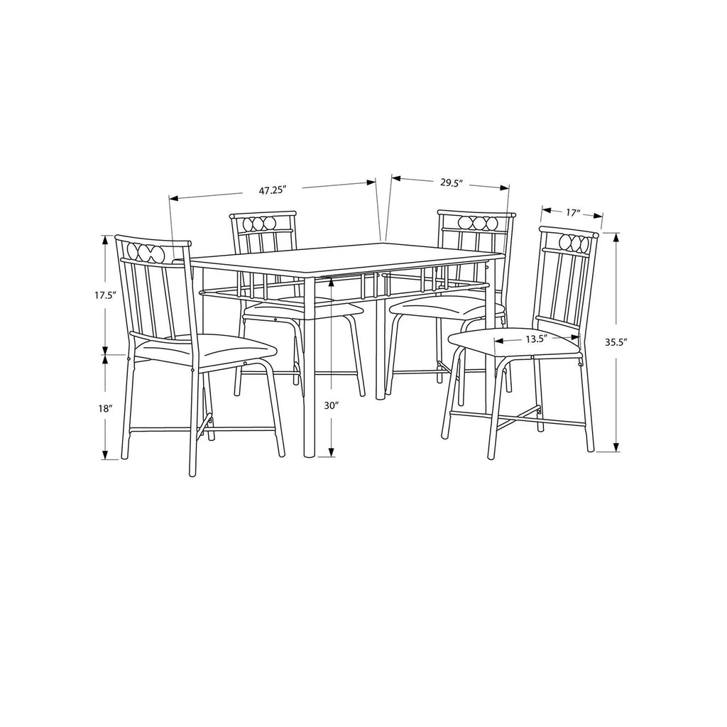 5-Pieces Cappuccino Marble Dining Set O997
