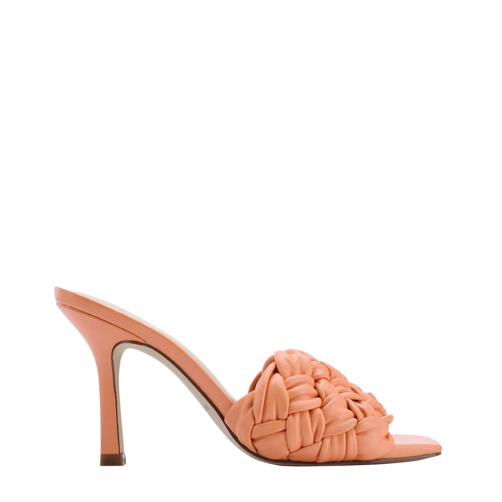 Salmon Leather Square Toe Slide Q1414