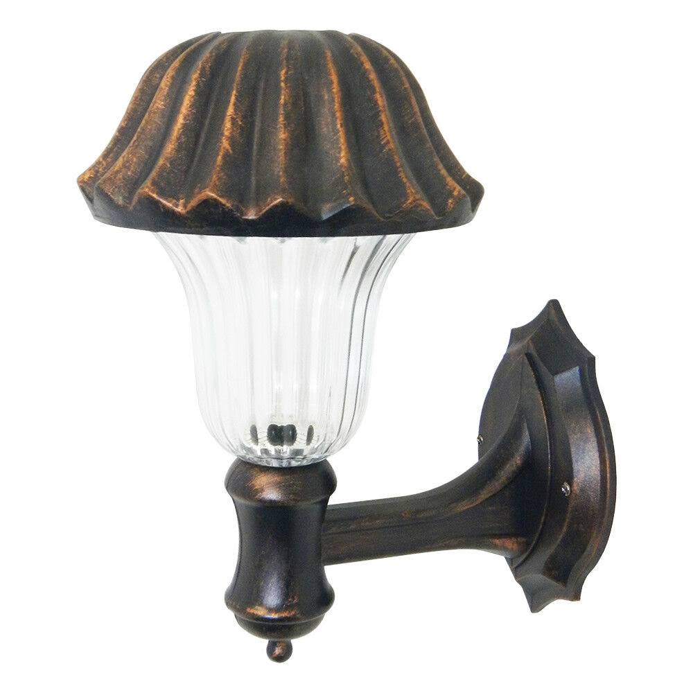 Outdoor Garden SMD LED Solar Wall Mount Light Glass Lens C132449