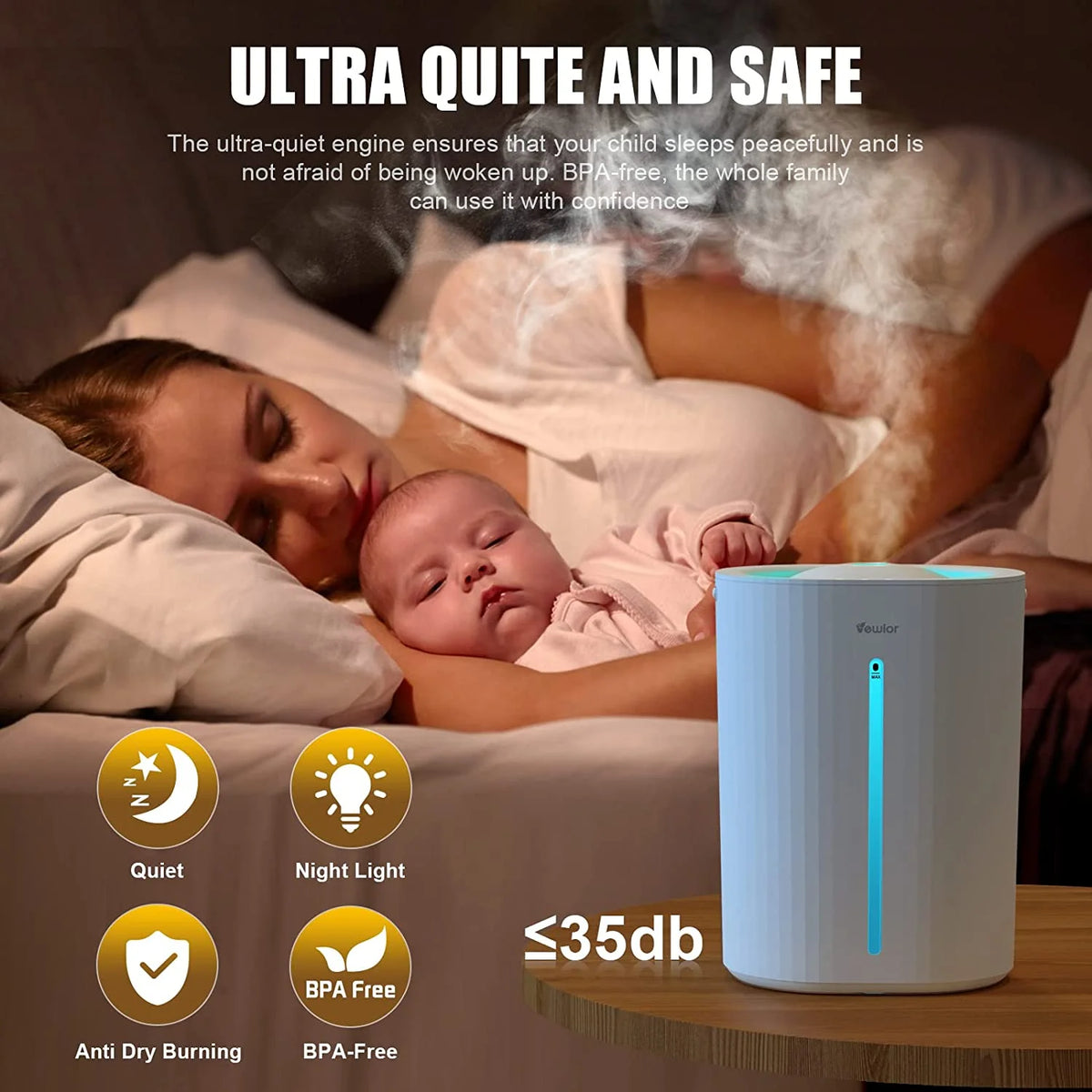 6.5L Top Fill Cool Mist Ultrasonic Humidifier N789