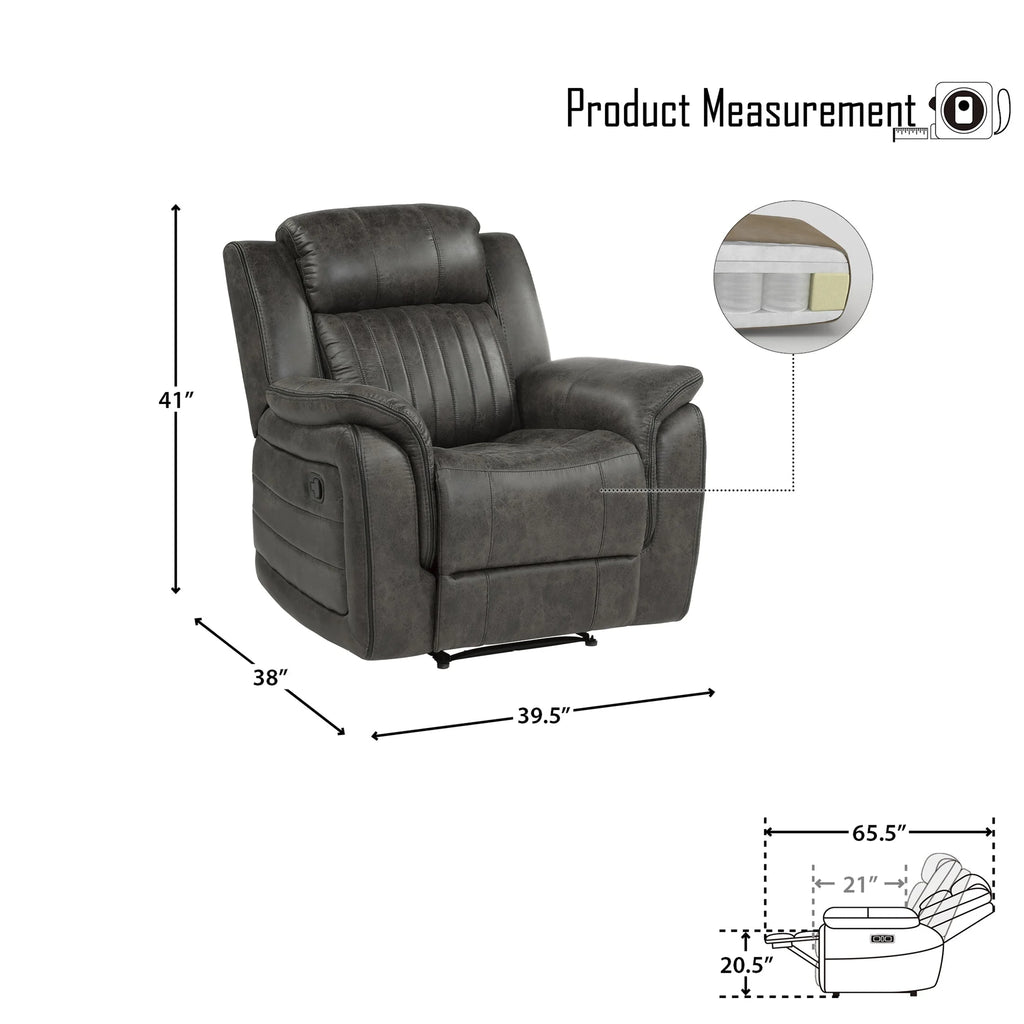 Polished Microfiber Upholstered Reclining Chair V669
