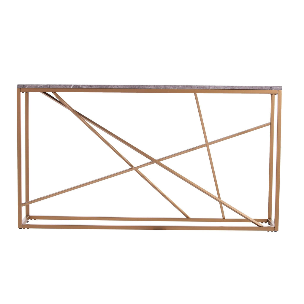 Faux Marble Skinny Console Table N331