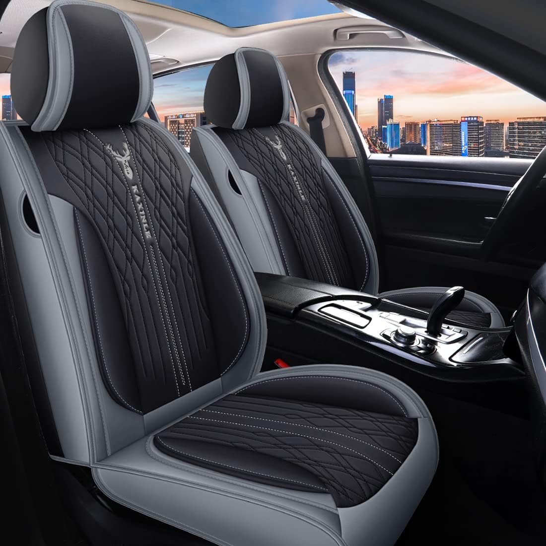 Pink Leather Car Seat Covers 5 Seats Full Set Waterproof F42528