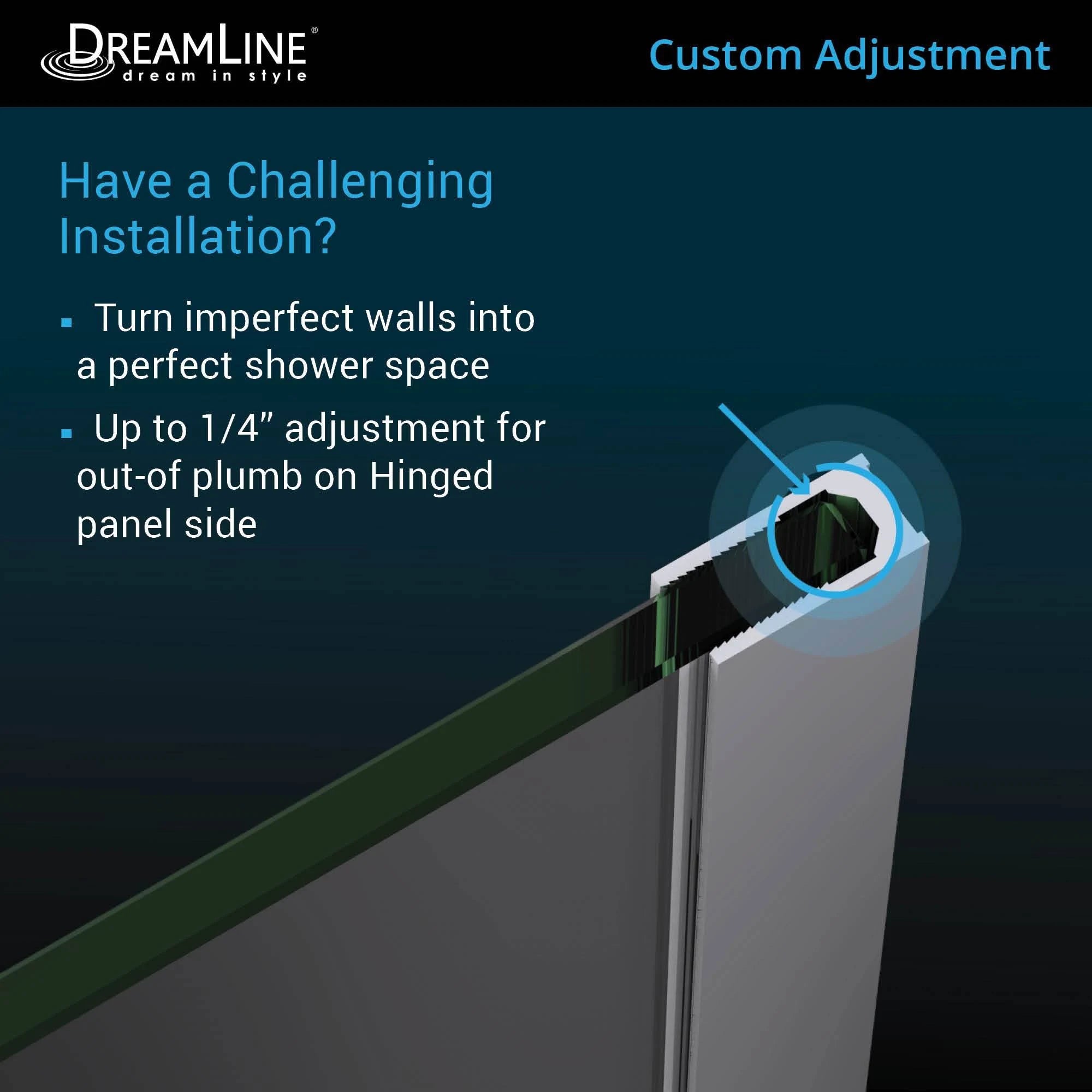Frameless Hinged Shower Door in Oil Rubbed Bronze Z692769