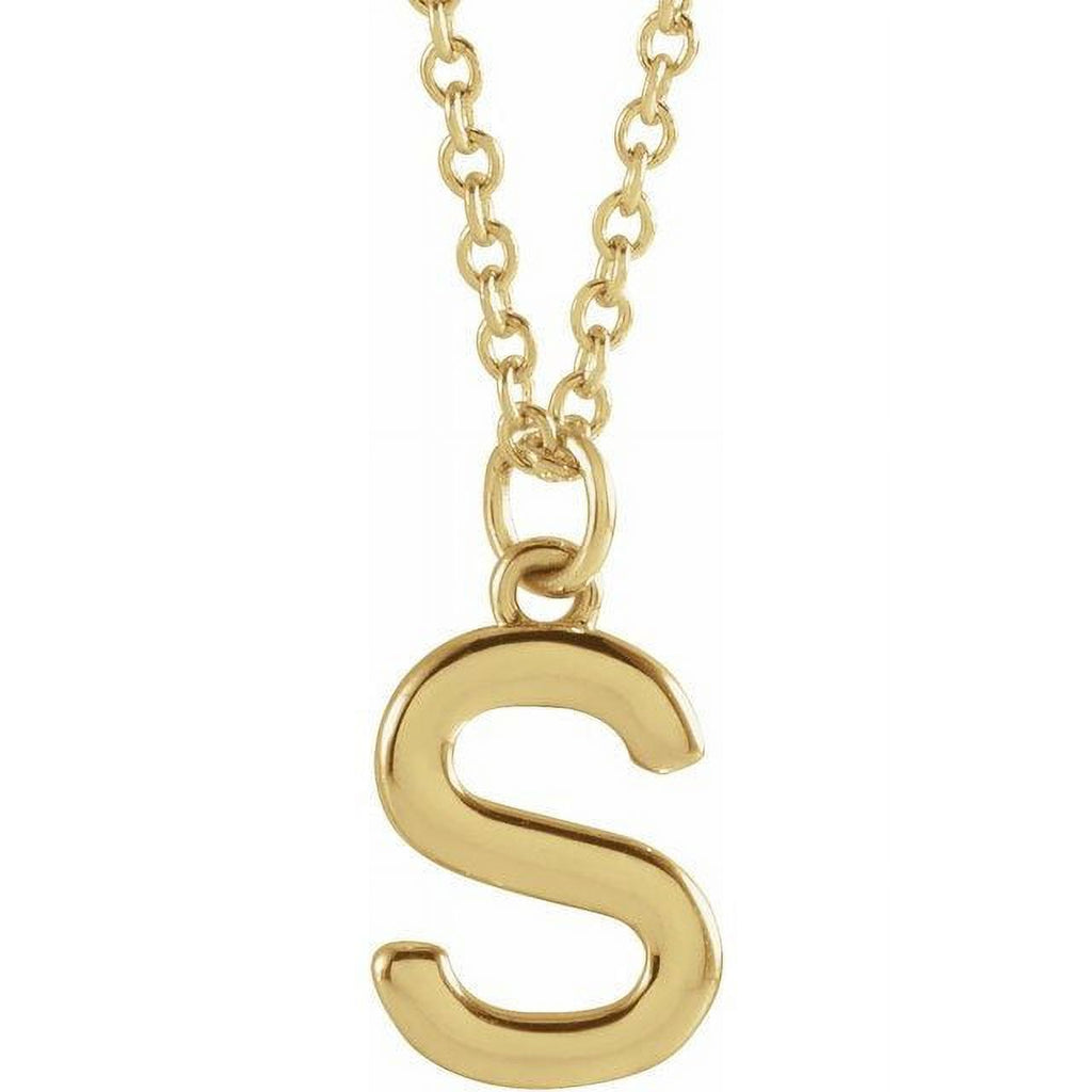 18K Yellow Gold-Plated Sterling Silver Initial S Dangle 18" Necklace F111822