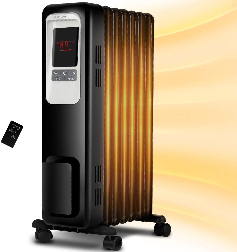 1500W Oil Filled Radiator Heater with Digital Thermostat J48006