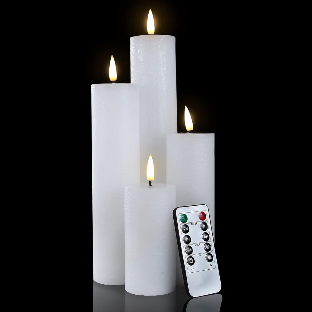 Gray Flameless LED Pillar Candles, Set of 4 C582