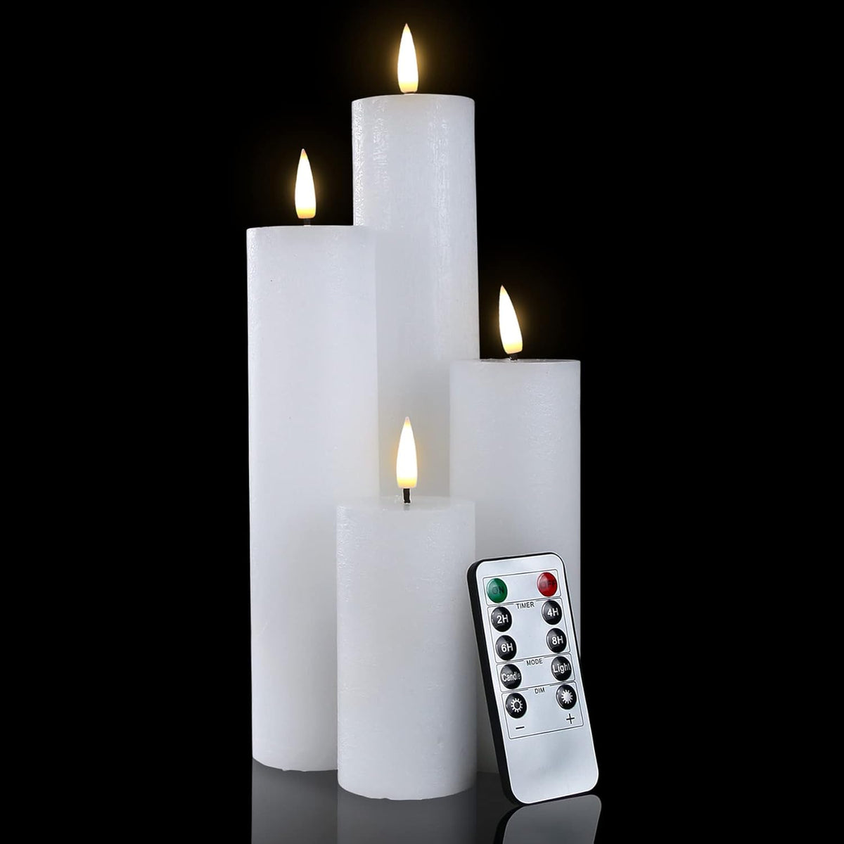 Gray Flameless LED Pillar Candles, Set of 4 C582