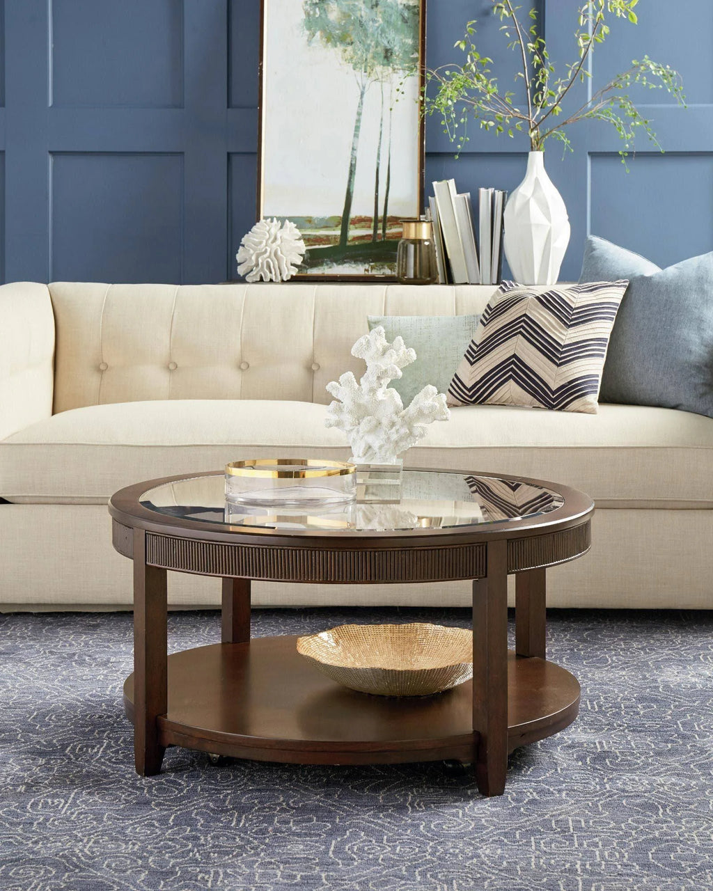 Warm Espresso Round Cocktail Table V489