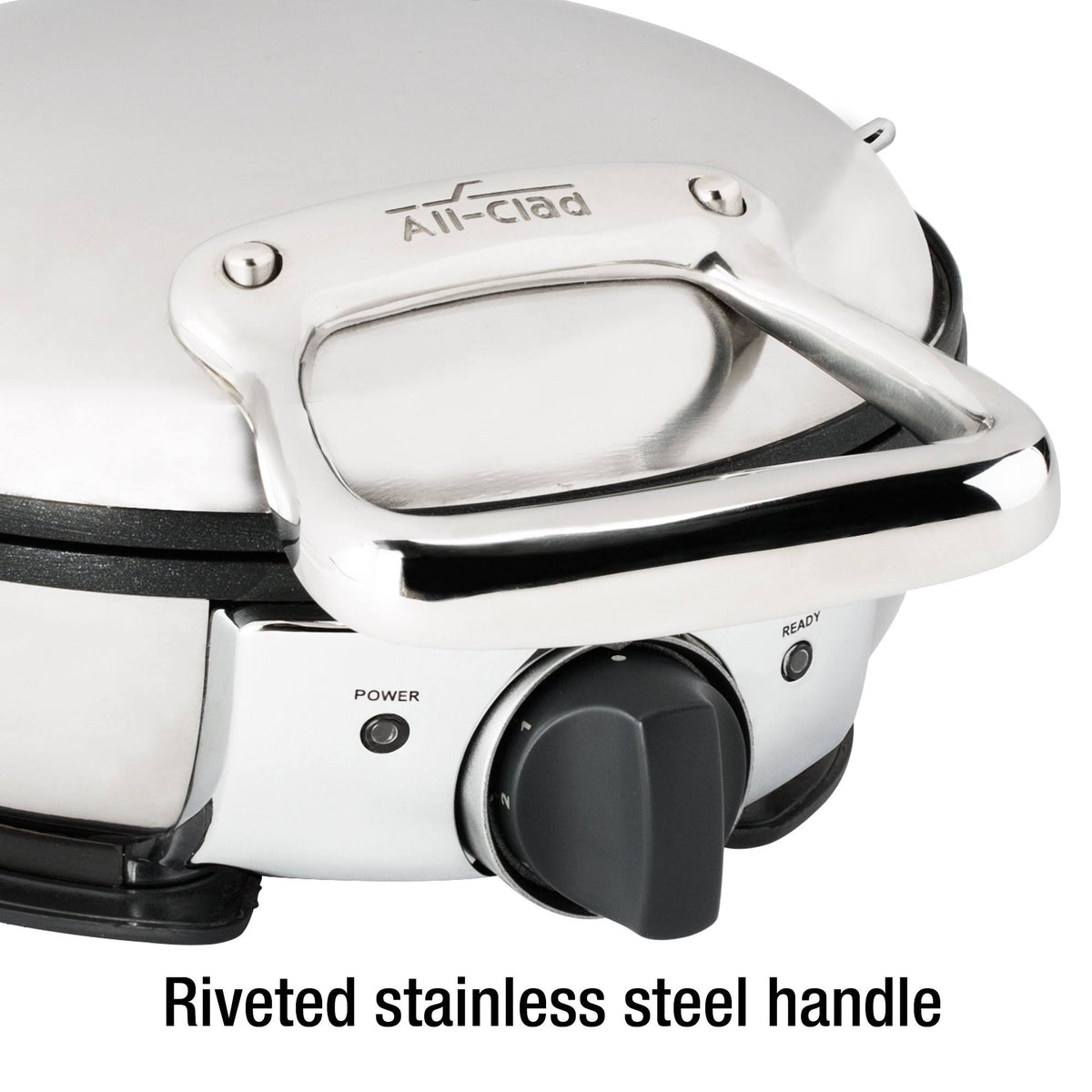 Stainless Steel Round Waffle Maker with 7 Browning F145