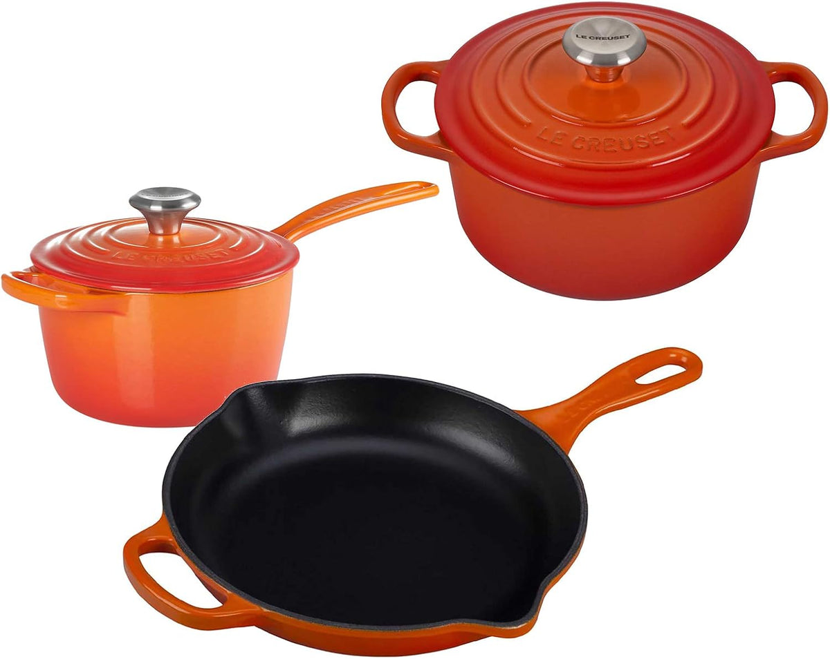 5 Piece Enameled Cast-Iron Cookware Set A89425