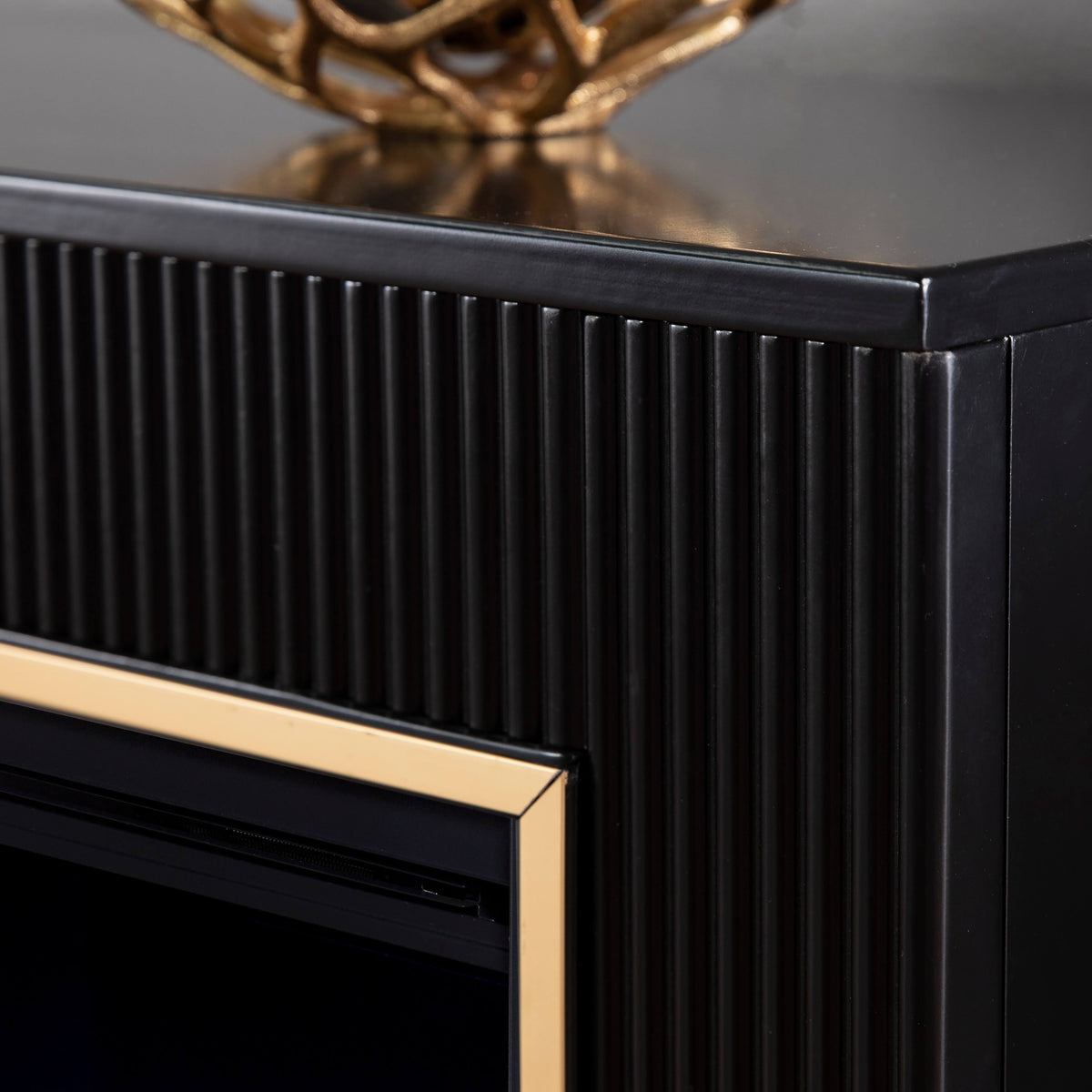 Black Wood Color Changing Fireplace V747