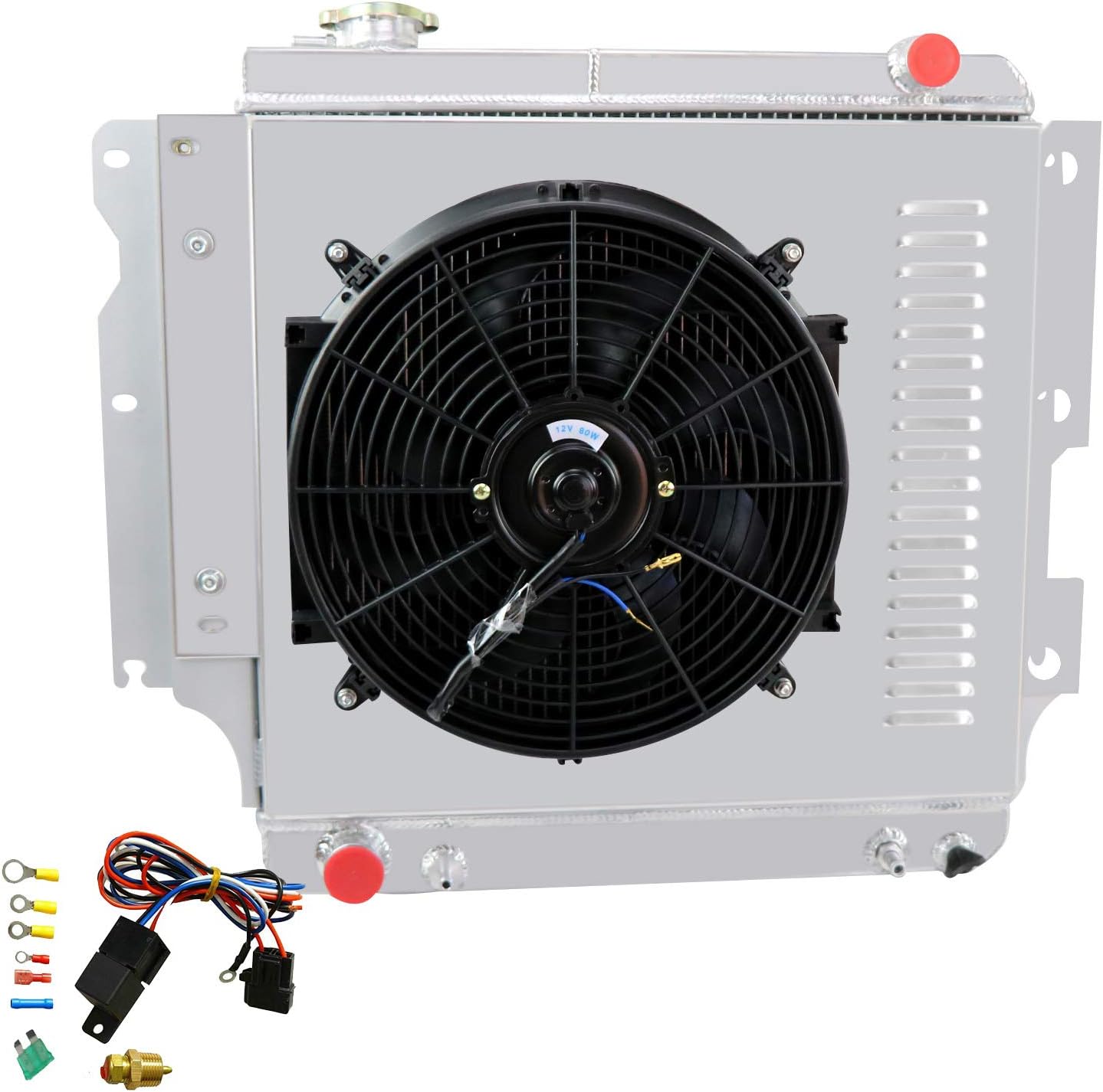 3 Row All Aluminum Radiator with Shroud Fan and Thermostat T834923