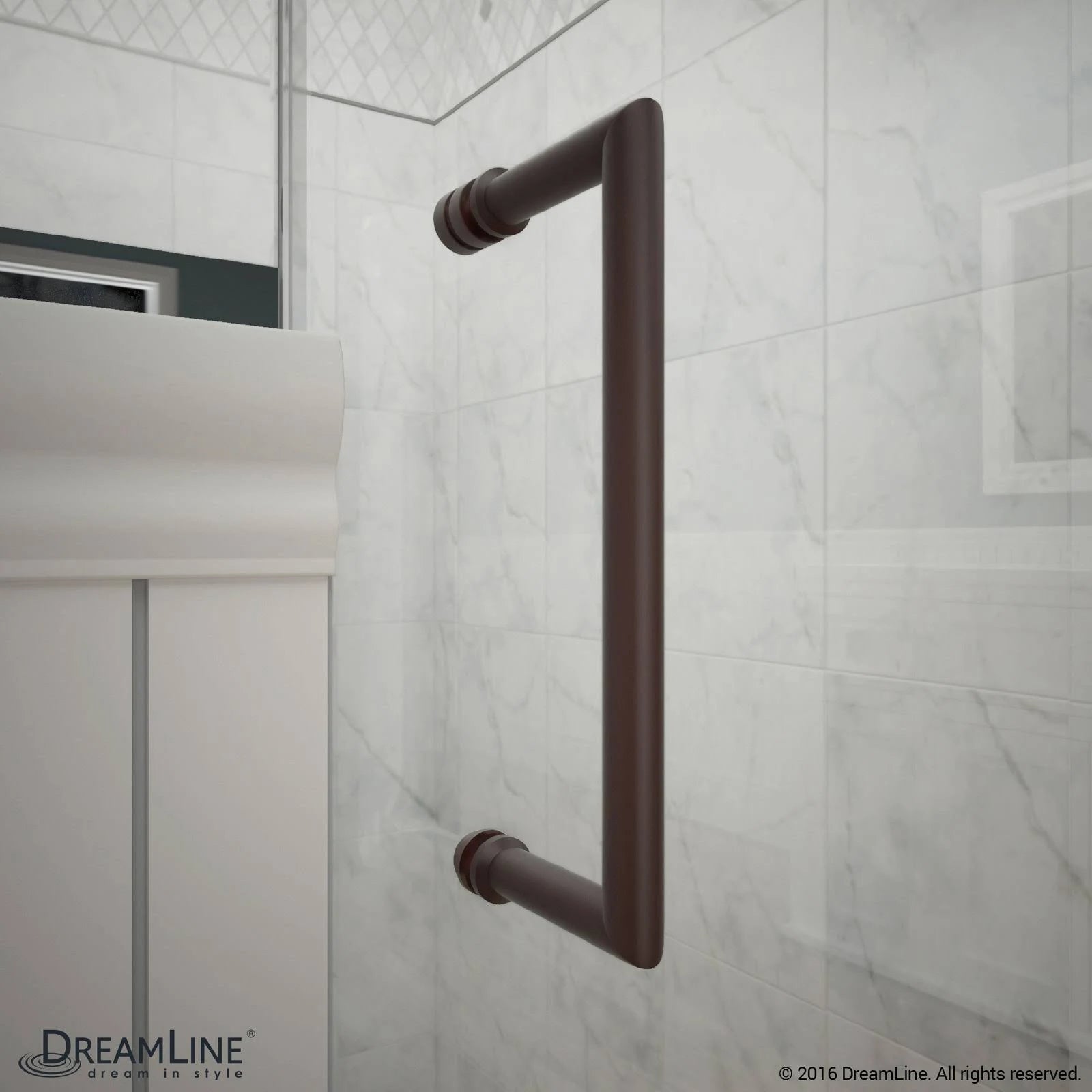 Frameless Hinged Shower Door in Oil Rubbed Bronze Z692769