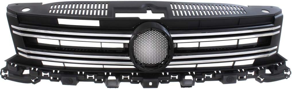 Textured Black Plastic Grille Assembly with Chrome Molding V588190
