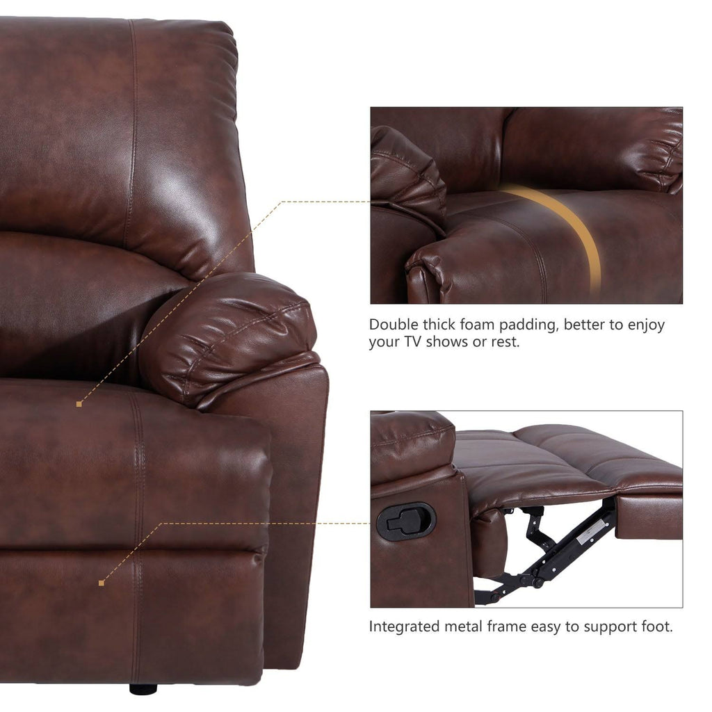 Black PU Leather Rocker Recliner H376605