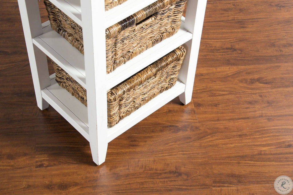 White & Natural Storage Rack H640734