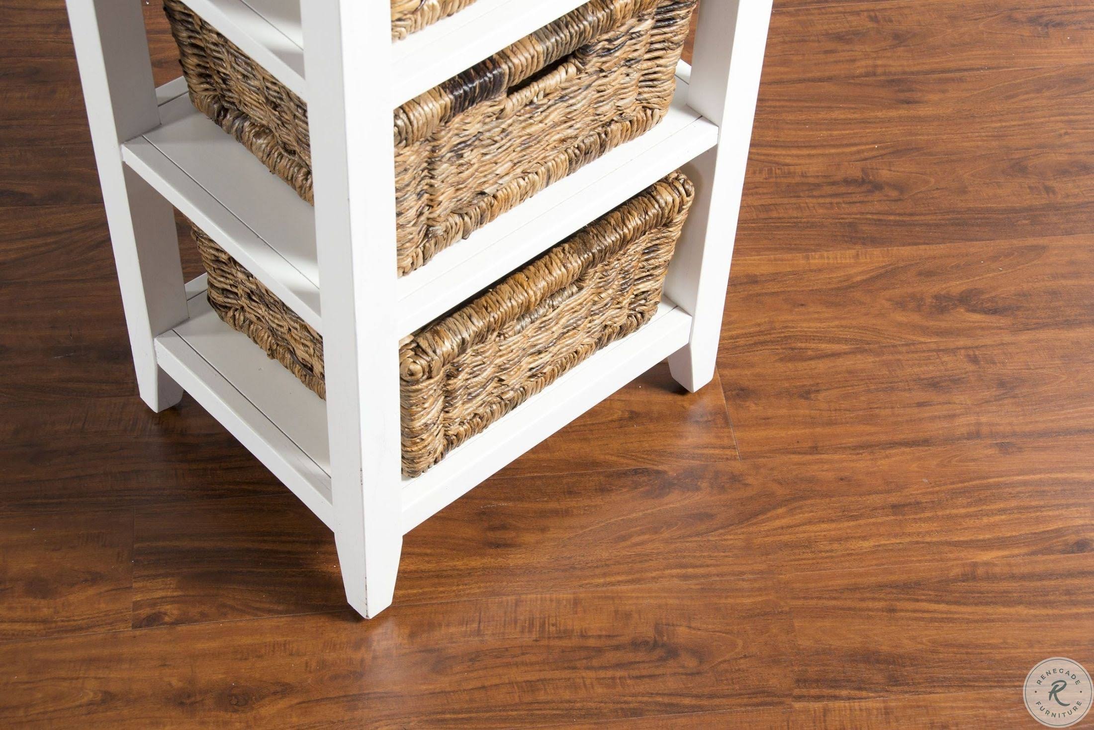 White & Natural Storage Rack H640734
