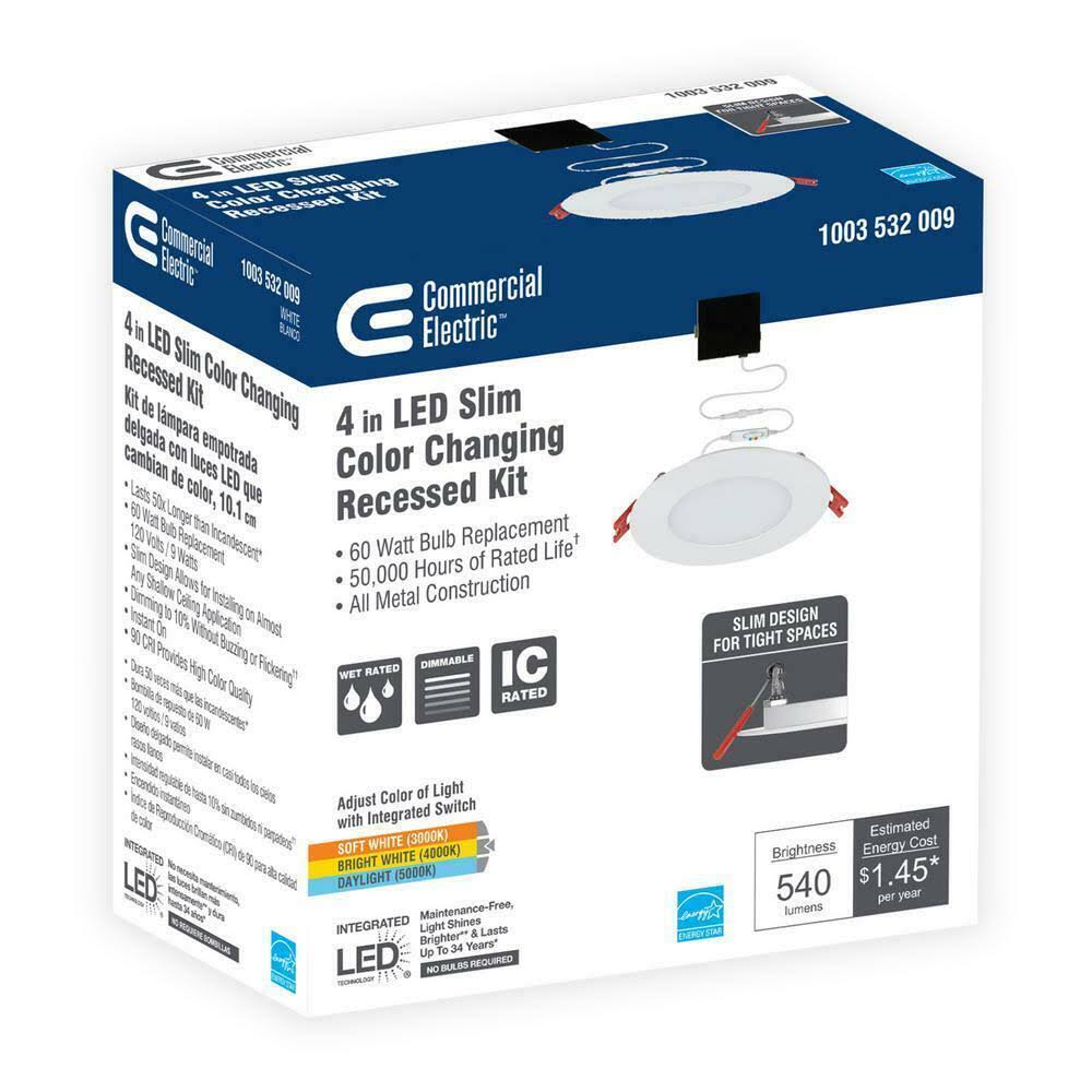 4 in. Selectable Canless Recessed Integrated LED Kit for Shallow Ceiling (4-Pac) L617