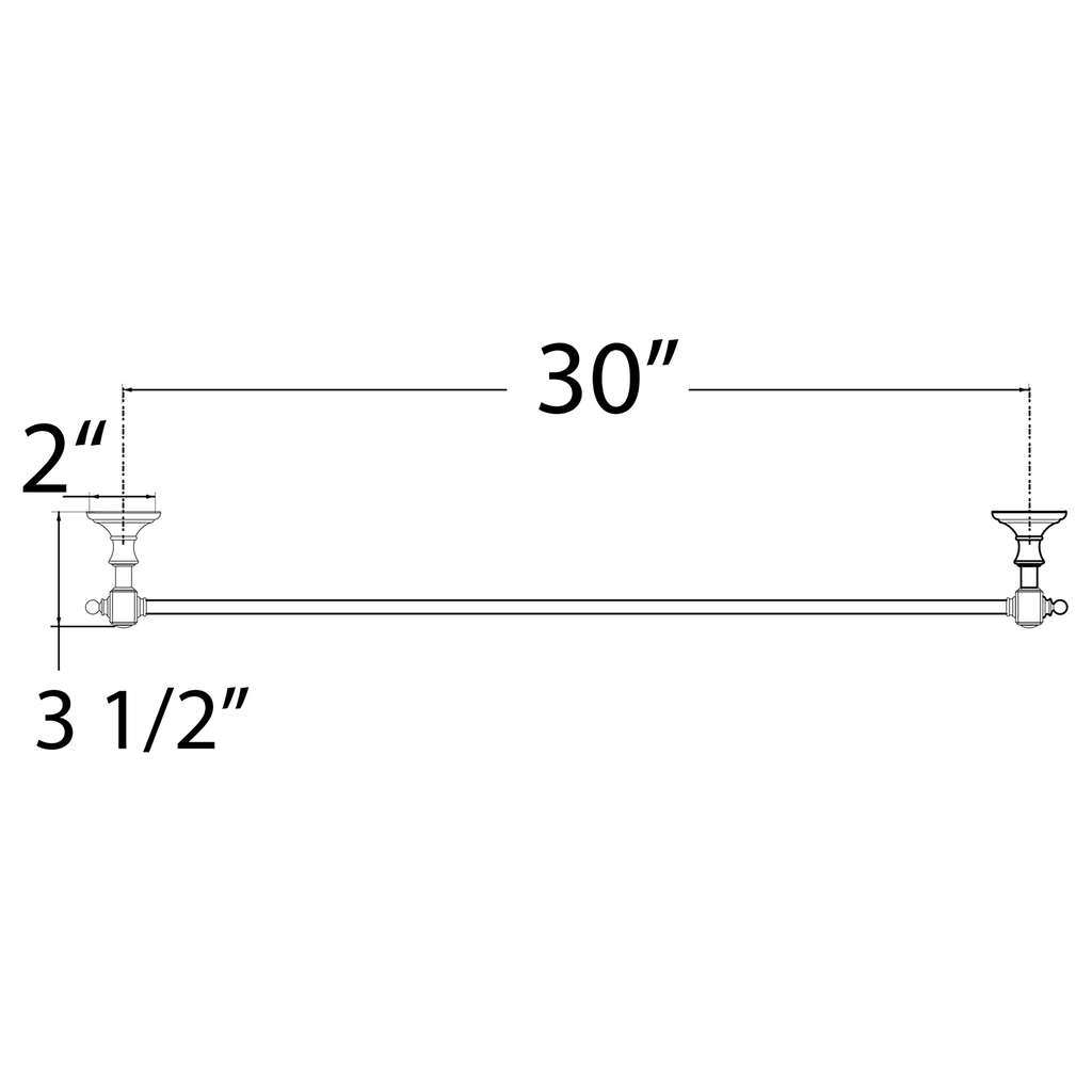 Satin Nickel 30 inch Towel Bar Q8839