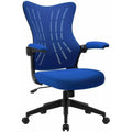 Blue Mid Back Mesh Swivel Task Chair with Flip Arms T882960