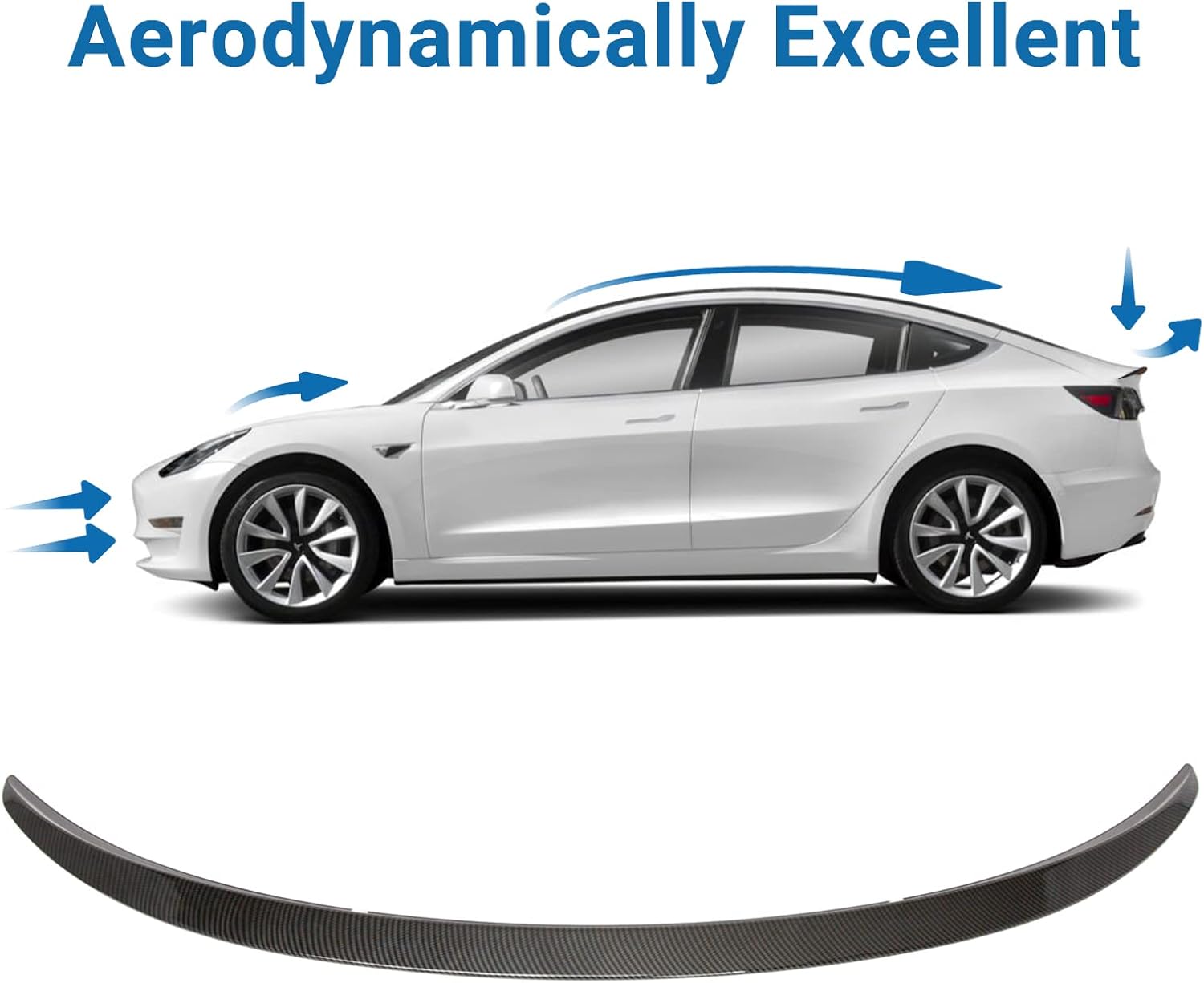 Carbon Fiber Style Rear Trunk Spoiler Wing for Tesla Model 3 Z3120