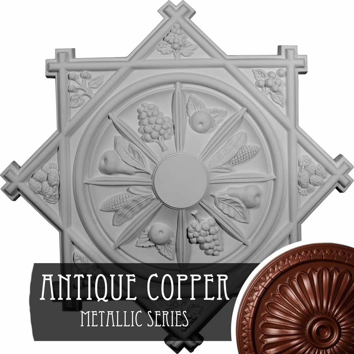 38 1/4x22OD x 1 1/2x22P Hand-Painted Ceiling Medallion M156019