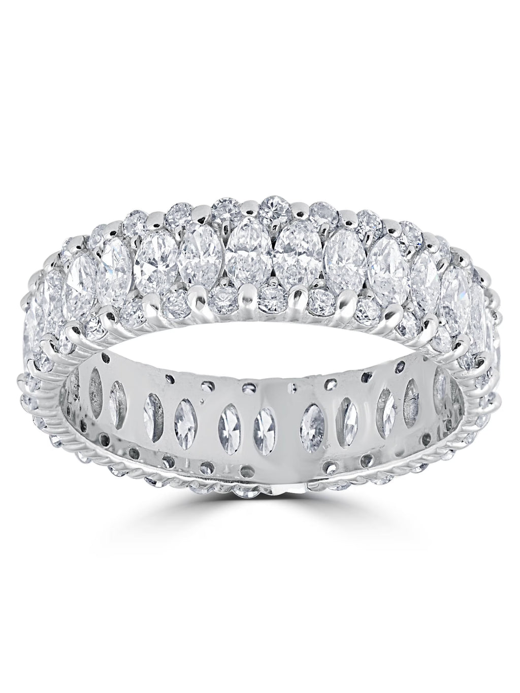 Marquise Diamond Eternity Ring 14K White Gold D561