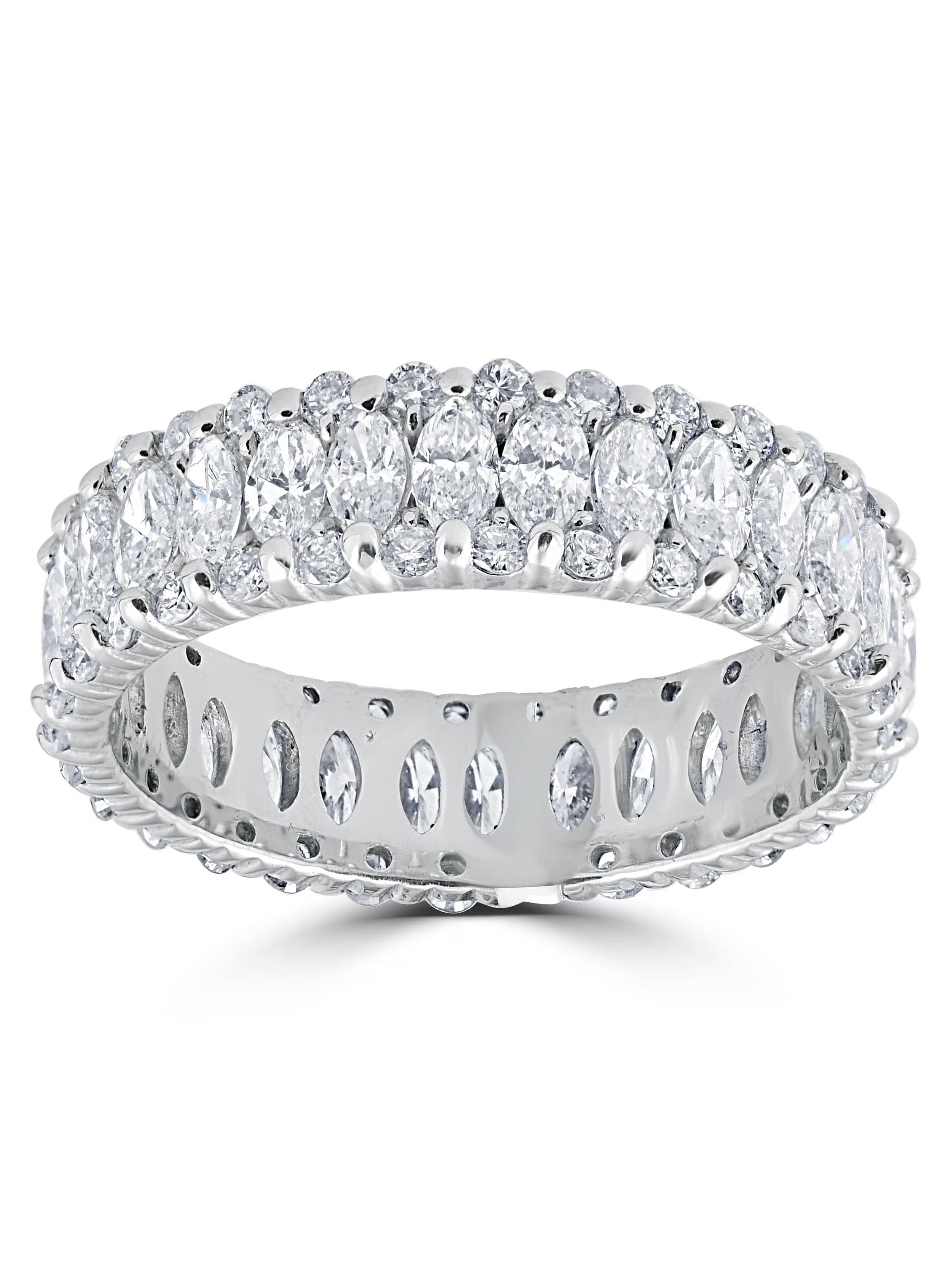 Marquise Diamond Eternity Ring 14K White Gold D561