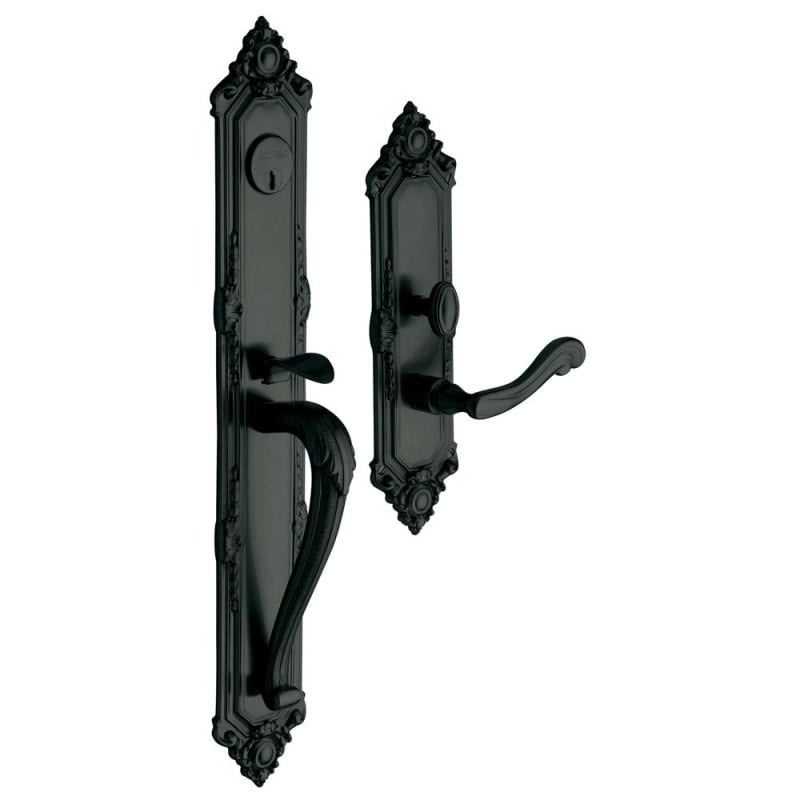 Satin Black Single Cylinder Mortise Handleset Trim Y26637