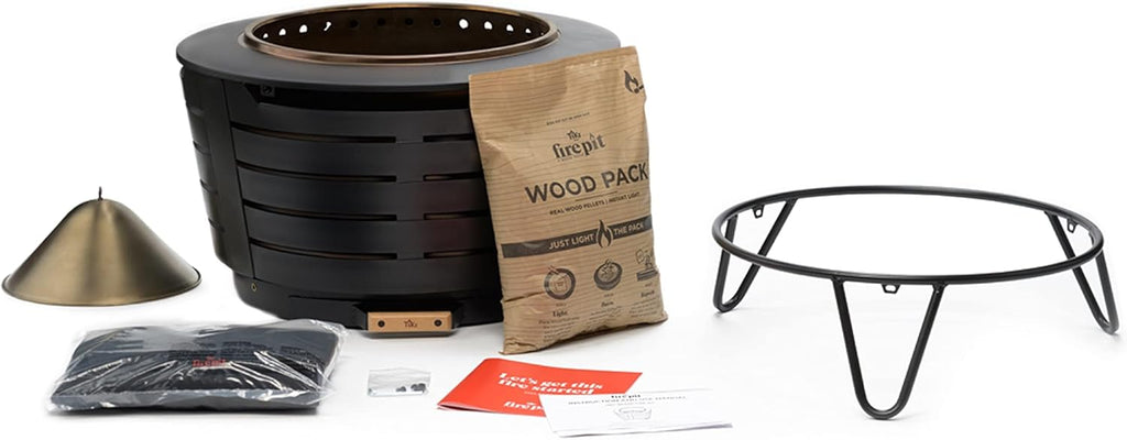 25 Inch Stainless Steel Low Smoke Fire Pit with Wood Pack and Cloth Cover Q654062