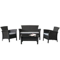Black Rope Weave 4-Piece Patio Set C251