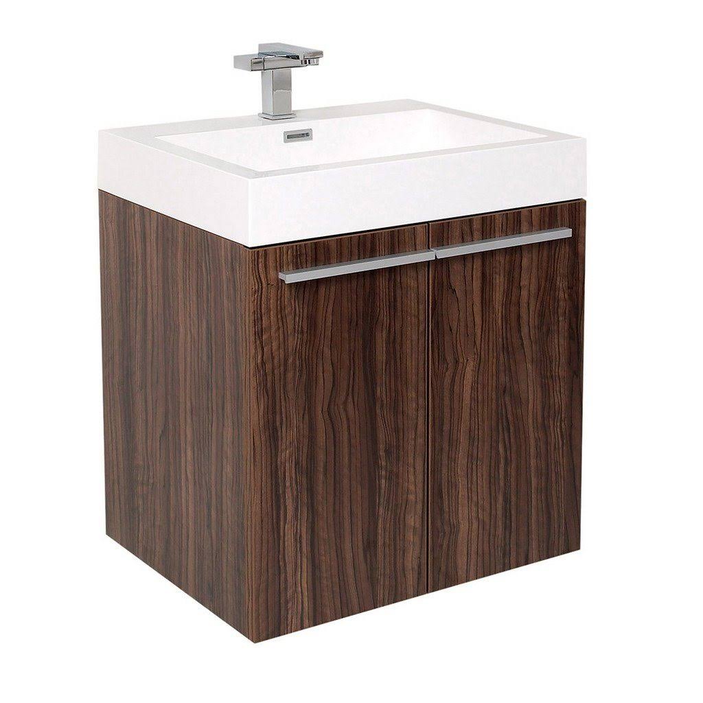 Walnut Bathroom Cabinet with Integrated Sink S965040