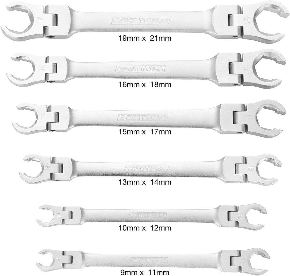 6 Piece Flex Head Flare Nut Wrench Set O672982