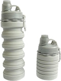 Collapsible Silicone Water Bottle with Carabiner E75797